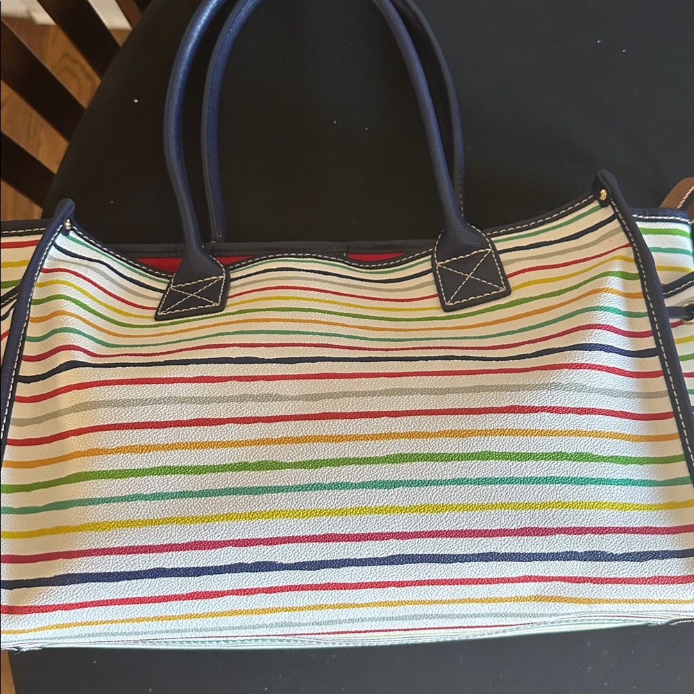 Dooney & Bourke Leather Watercolor Rainbow Striped Tote NWOT condition - Picture 10 of 10